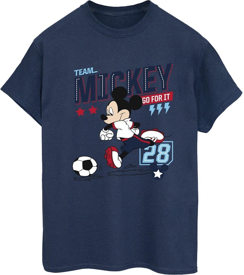 Disney - "Mickey Mouse Team Mickey Football" T-Shirt für Damen (Marineblau)