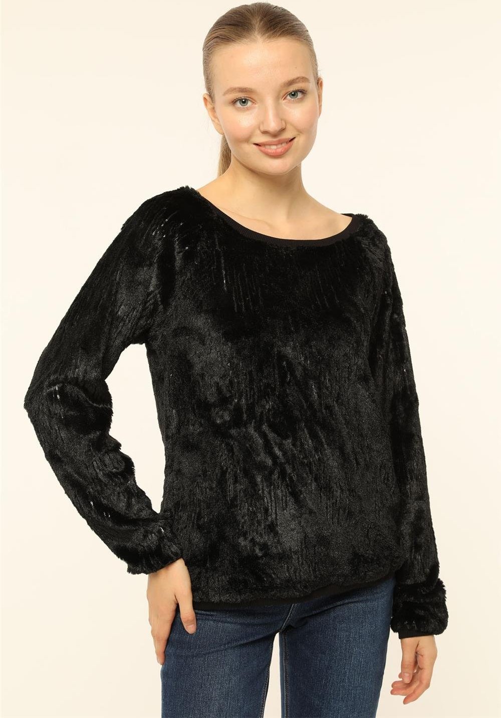 Gefaltete Pailletten-Top