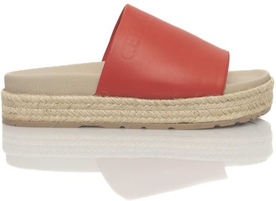 Cerruti 1881 Rote Kalbsleder Damen Sandale