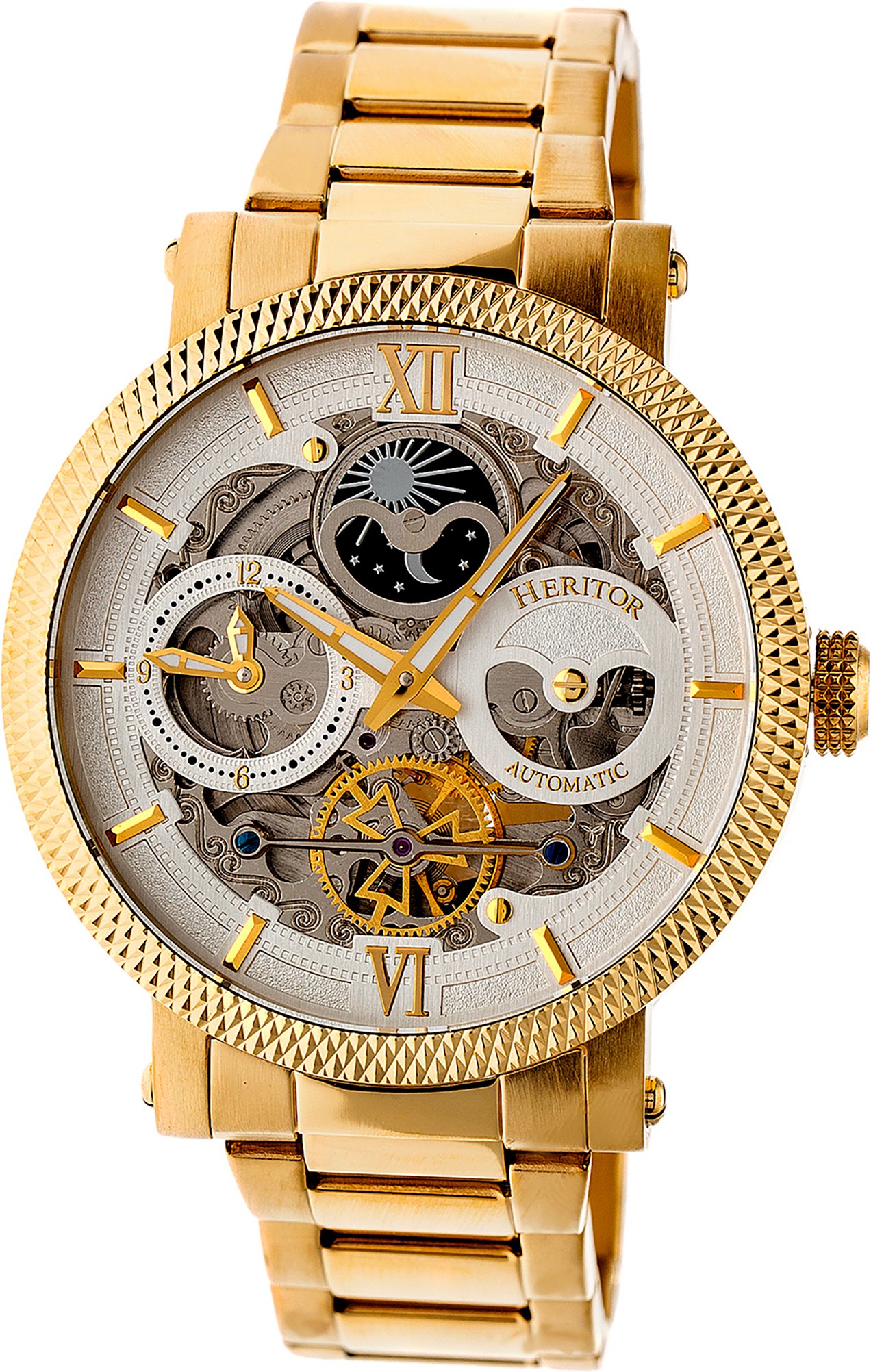 Heritor Automatik Aries Skeleton Zifferblatt Armbanduhr