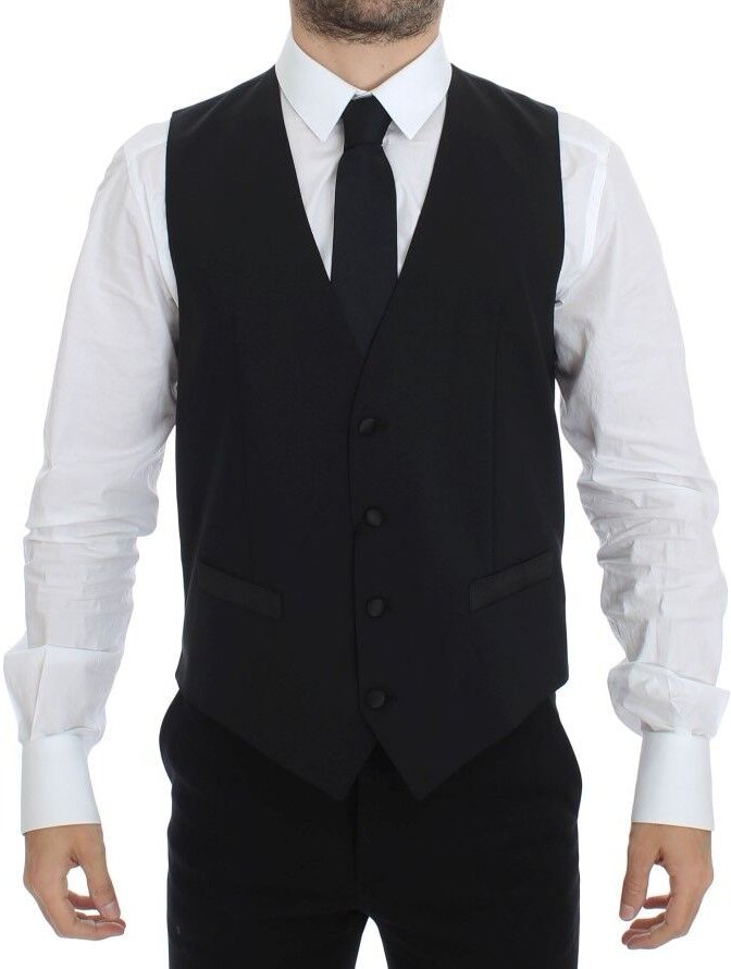 Klassische Wollweste Schwarz