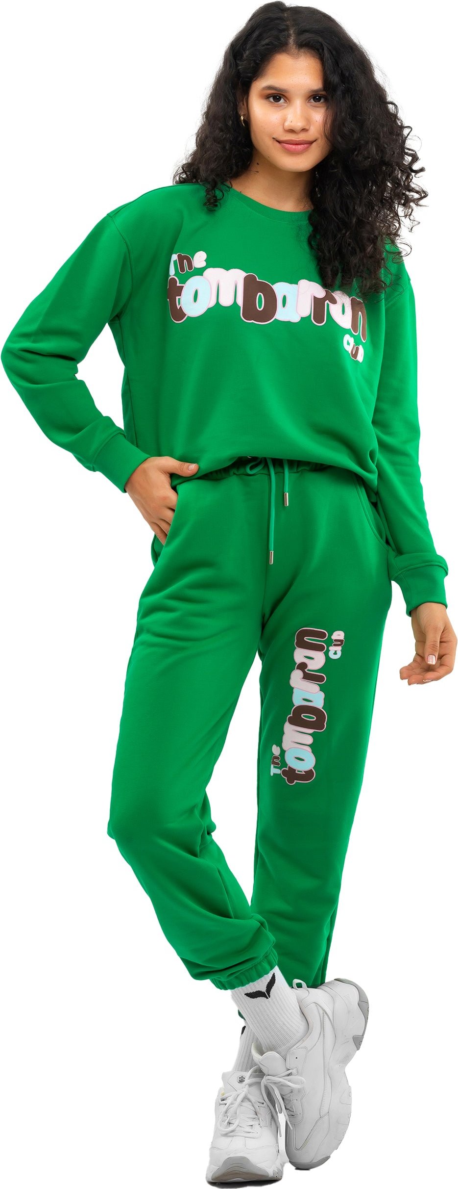 Tom Barron Damen-Trainingsanzug-Set mit Ballon-Buchstaben-Print