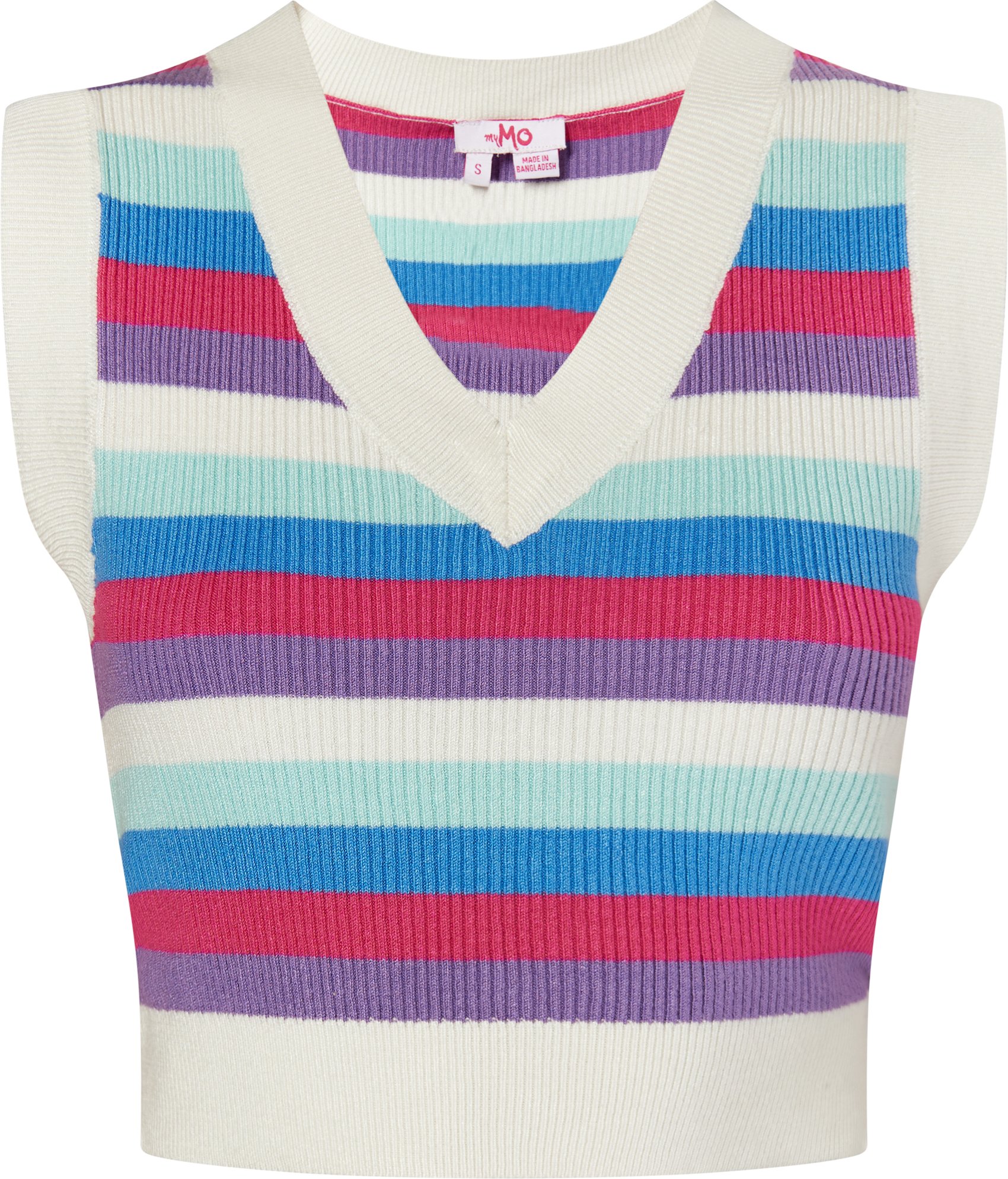 Thumbnail - Mymo strickpullunder Damen Wollweiß Mehrfarbig
