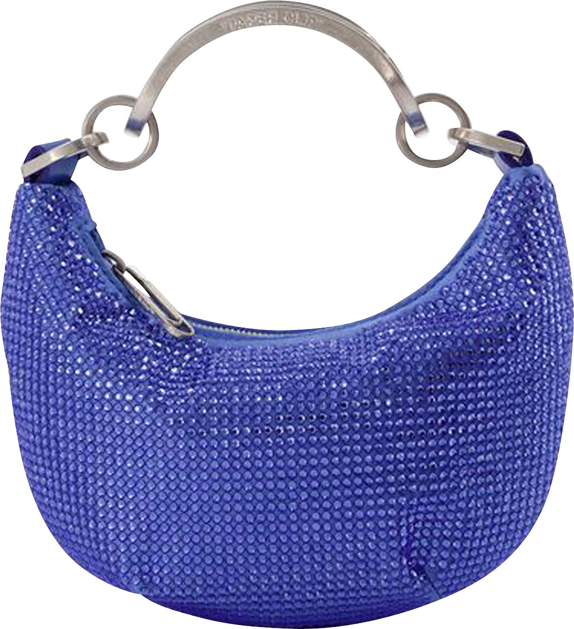 Mini Binder Clip Tasche in Strass / Blau