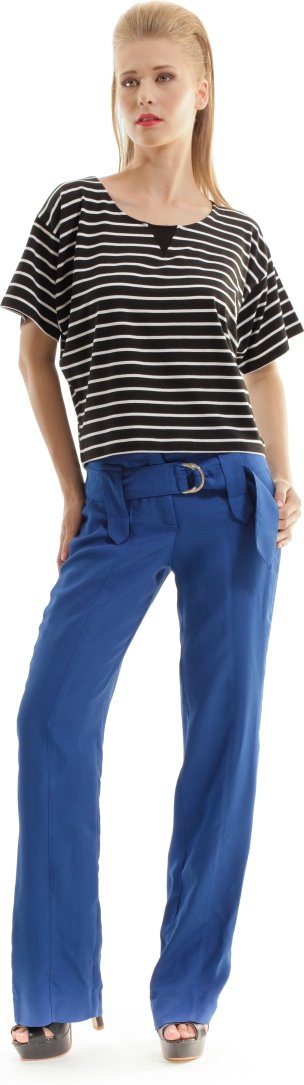 Gesäumte Hose mit Gürtel