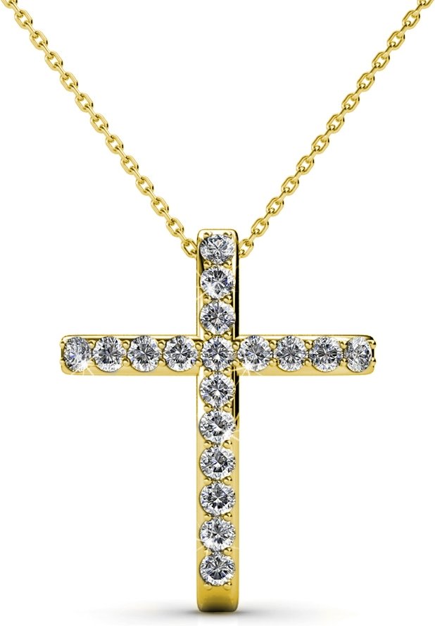 Kreuzanhänger - Gold und Kristall