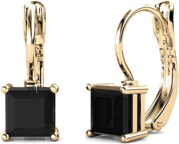 Quadratische Ohrringe - Gold und Schwarz