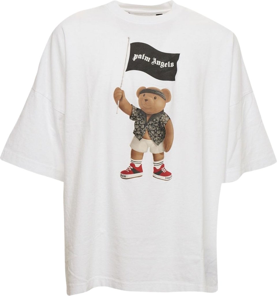 Palm Angels Pirate Bear Loose Fit Weißes T-Shirt
