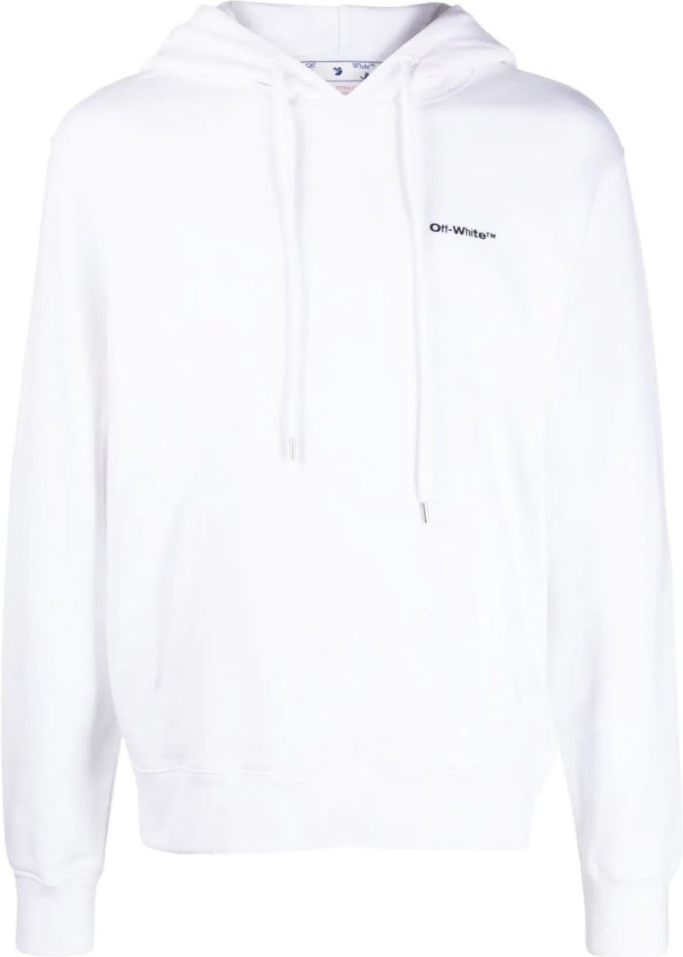 Off-White Diag Wave Outline Weißer Kapuzenpullover