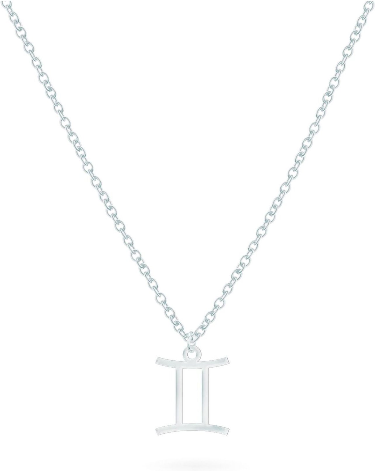 BEKA&BELL Anhänger mit Kette 925-Sterling Silber Glänzend 42cm Zwilling