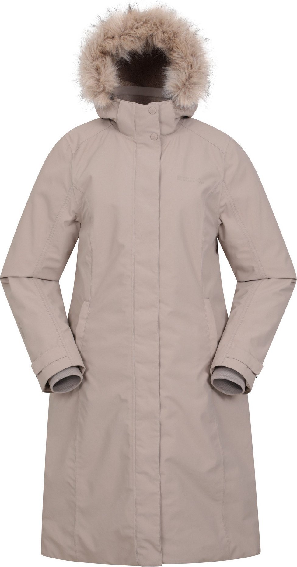 Mountain Warehouse Damen Meadow Borg Gefütterte Wasserdichte Steppjacke (Hellbeige)
