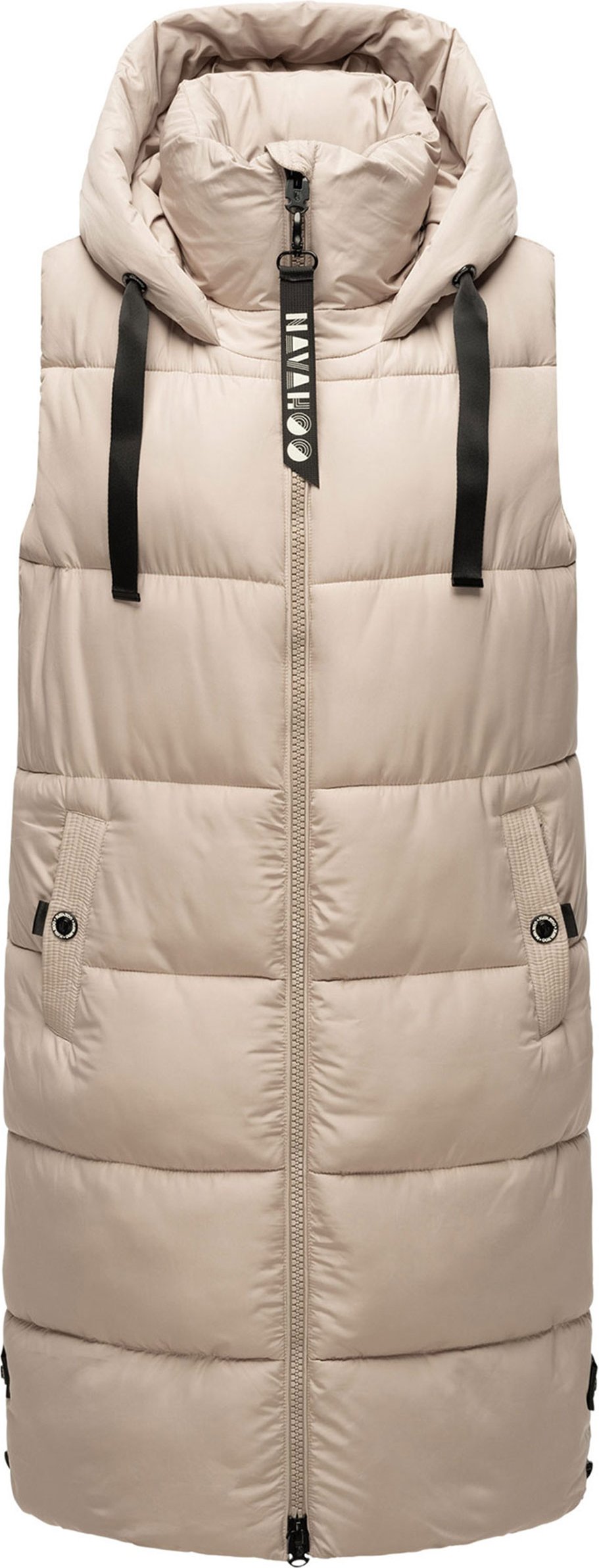 Navahoo Damen Steppweste Schnuffelchen – Lang & Stylisch mit Kapuze