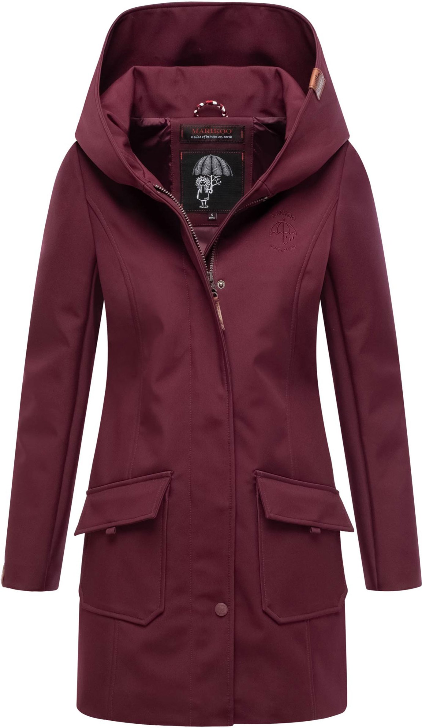 Marikoo Damen Softshelljacke – Mayleen, wasserabweisend mit Kapuze