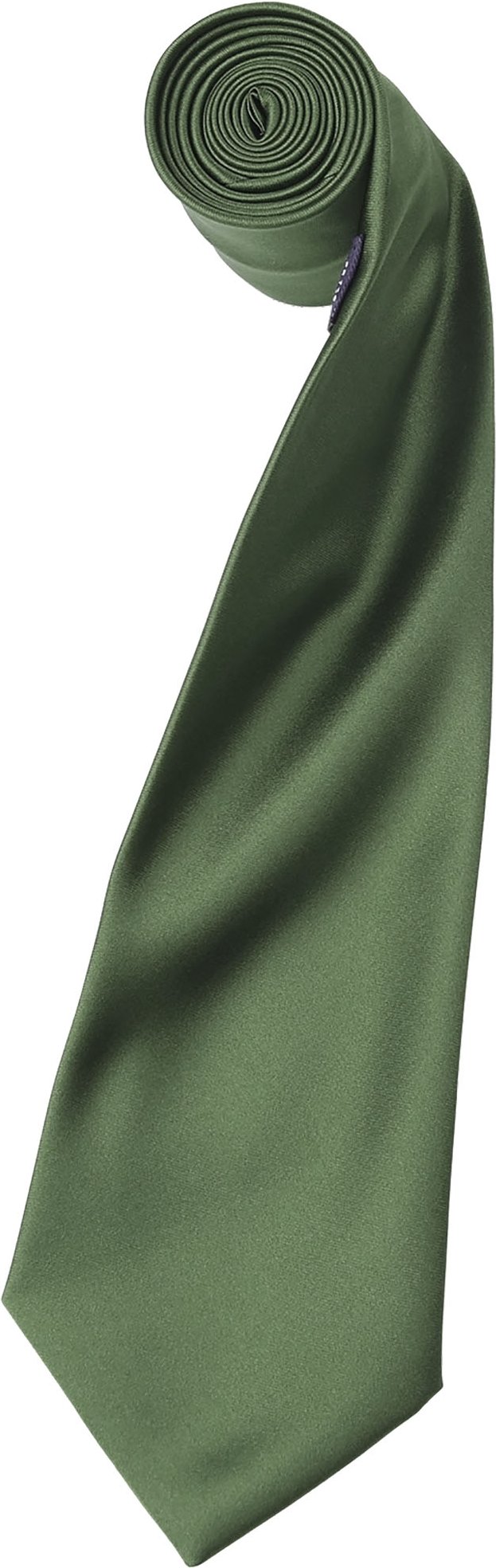 Premier Mens Plain Satin Krawatte (schmale Klinge) (2er-Pack) (Olive)