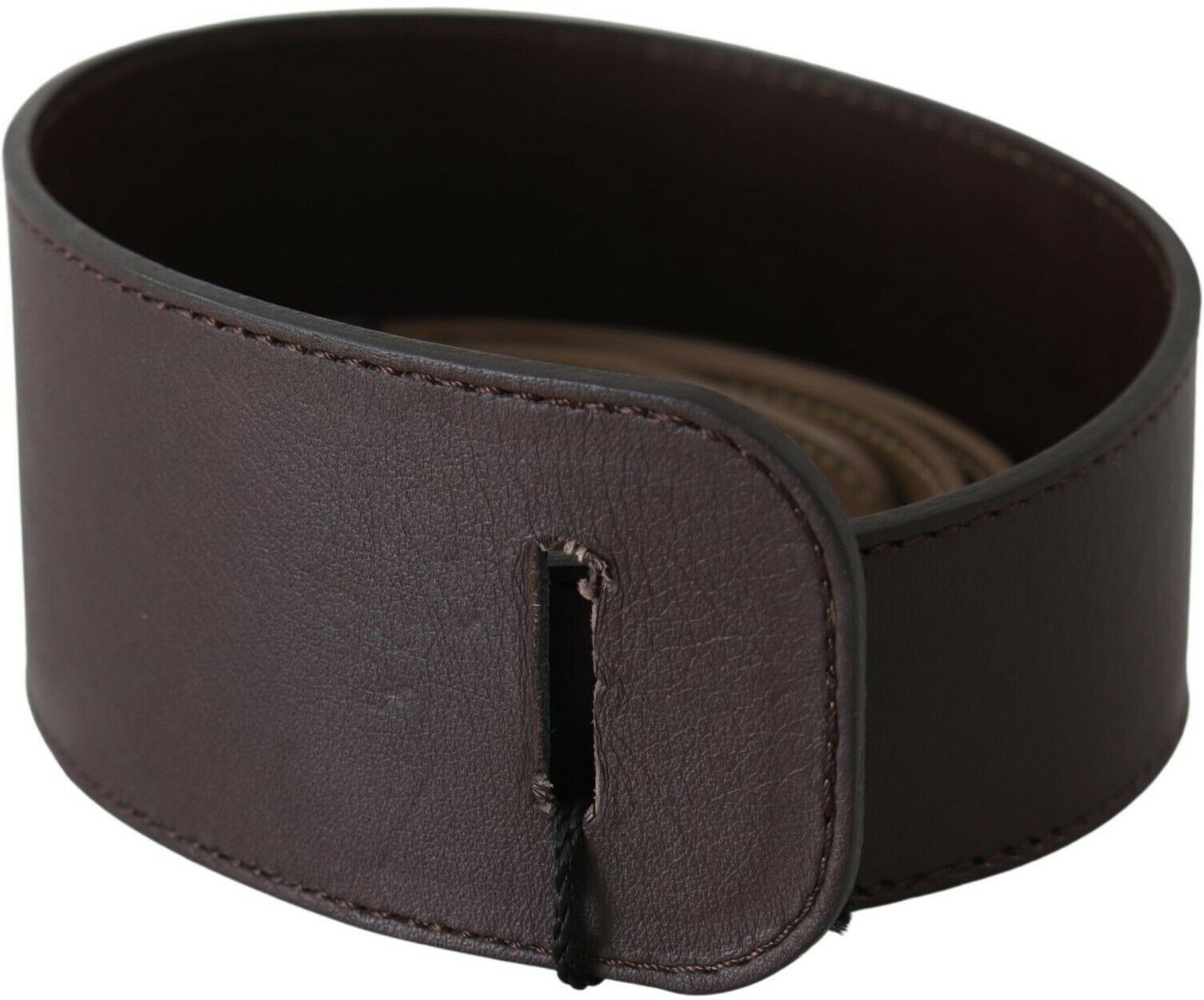 GF Ferre Ceinture large en cuir véritable marron avec logo pour femme