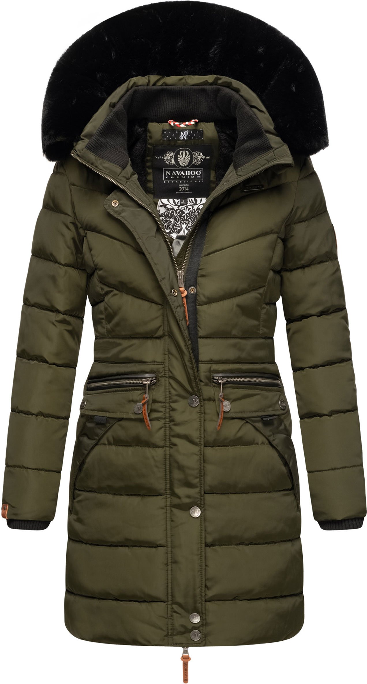 Navahoo Damen Winterjacke Paula – Extra Warm, Wasserabweisend & Mit Abnehmbarem Kunstfellkragen