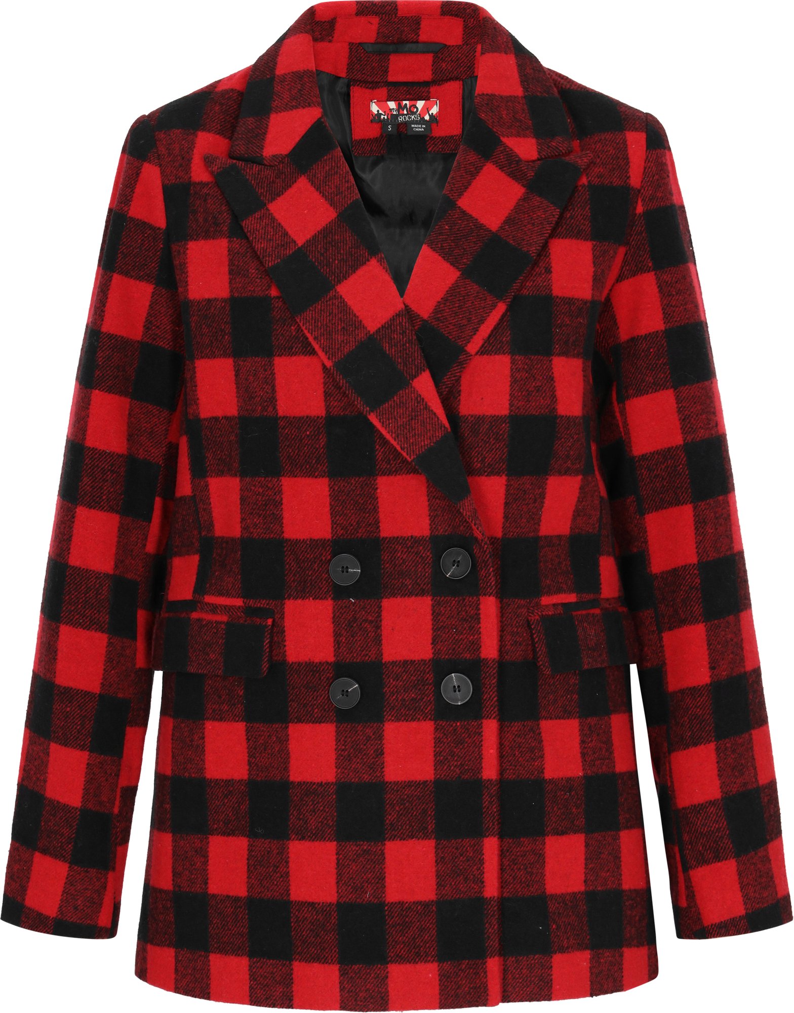 Mymo Blazer Frauen schwarz rot kariert