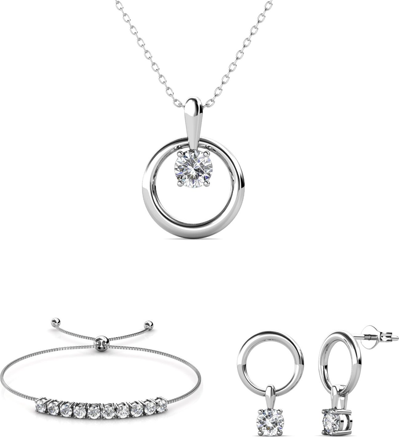 Mia Octavia Sets - Silber und Kristall