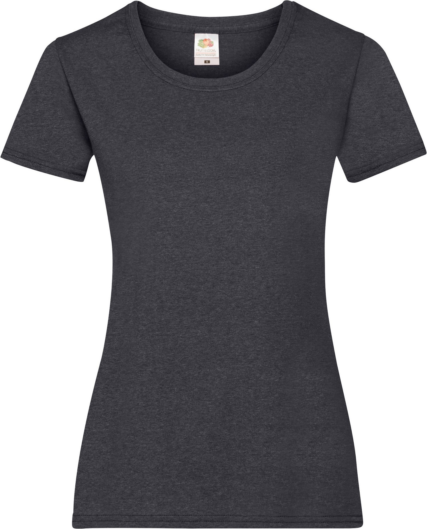 Fruit Of The Loom Damen/Damen Lady-Fit Valueweight Kurzarm-T-Shirt (5er Pack) (Dark Heather)