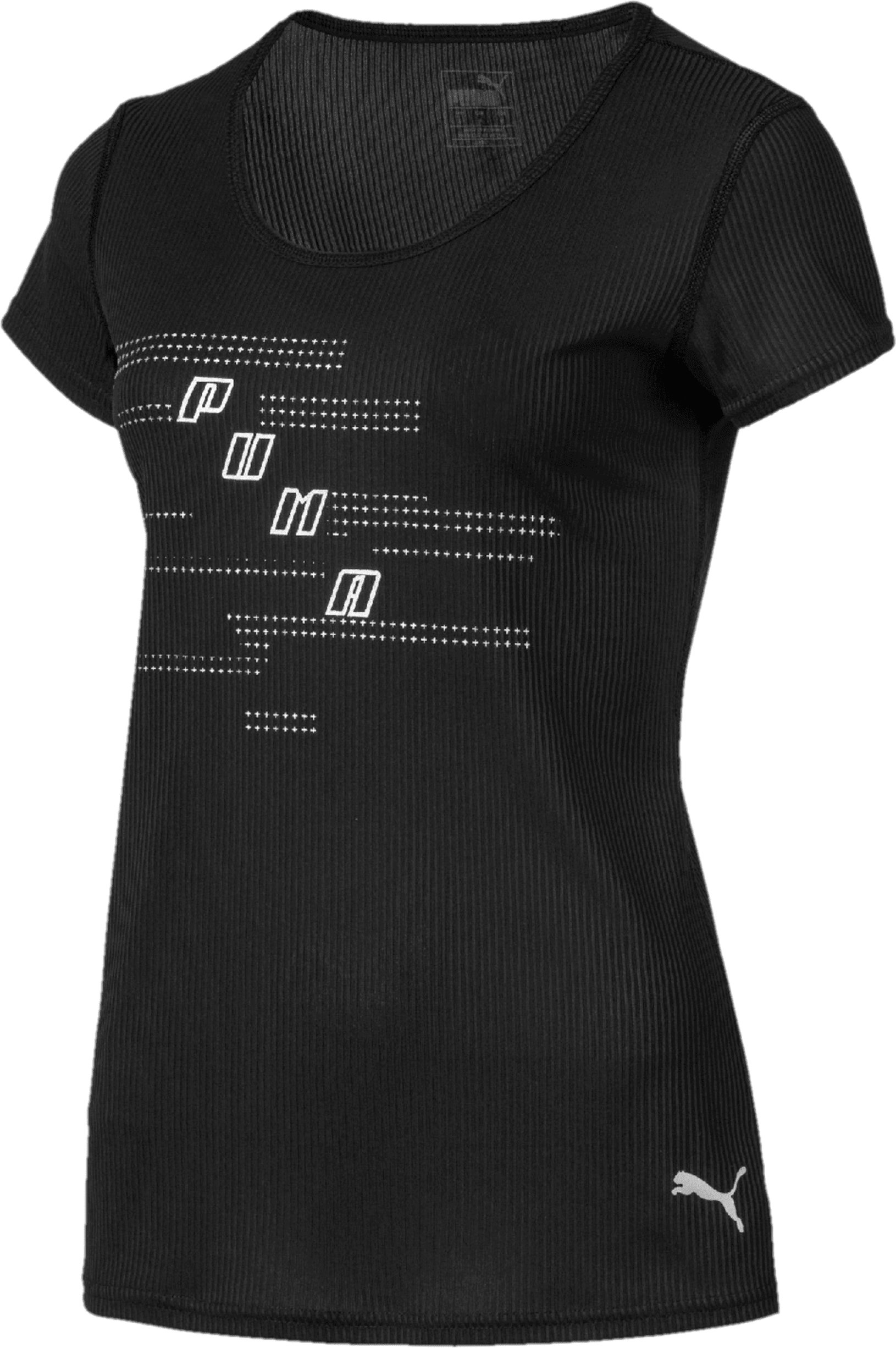 Puma Ignite Short Sleeve Womens Running Tee Logo Print Top 517464 01