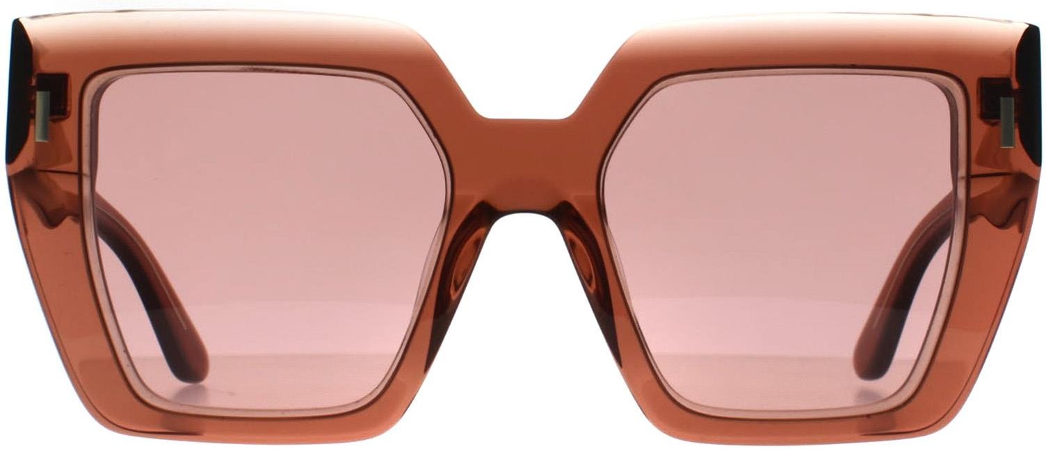 Calvin Klein Square Womens Transparent Dunkelbraun Burgund CK23502S