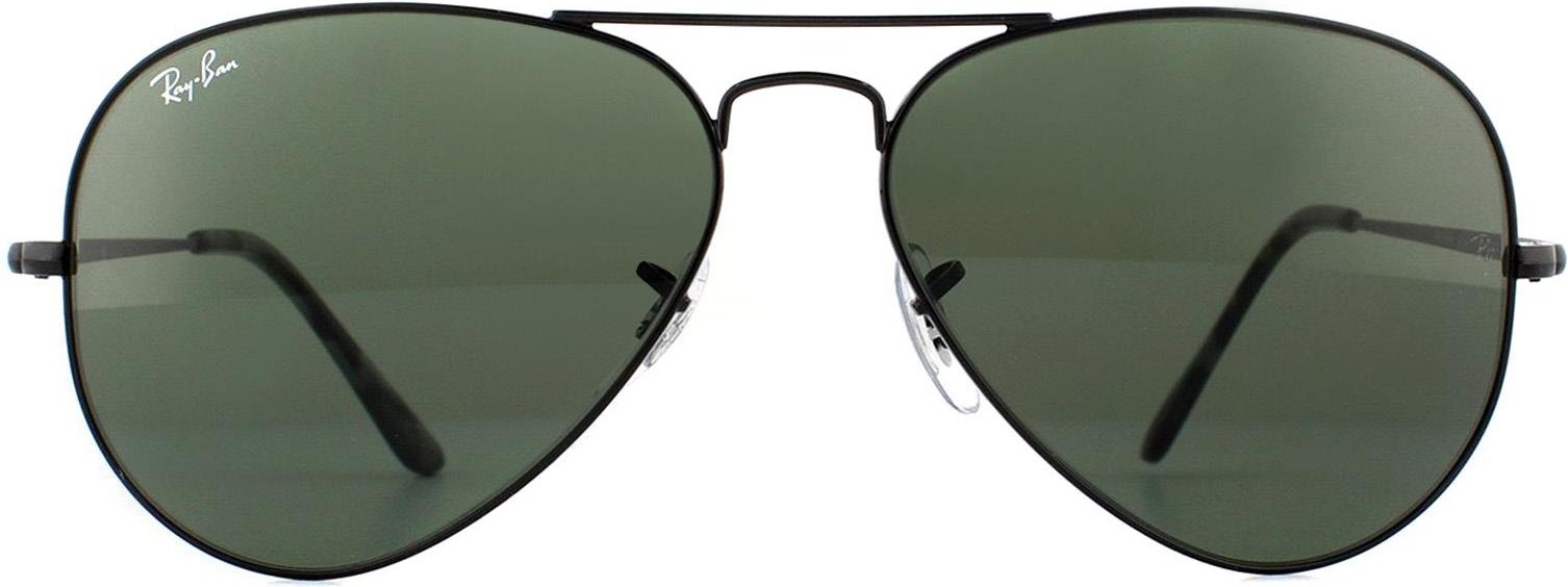 Ray-Ban Sonnenbrille Aviator Metall II RB3689 914831 Schwarz Grün