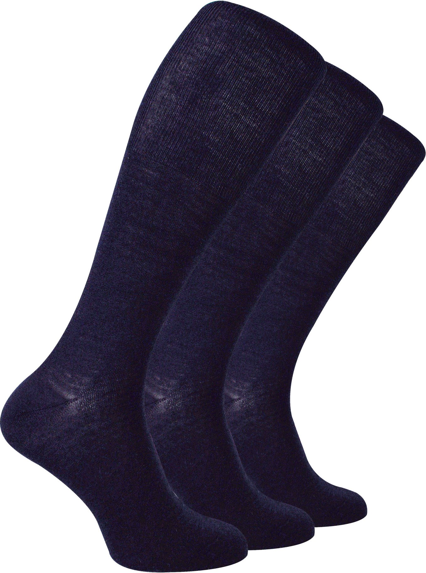 Steven - 3 Paar Multipack Herren Kniestrümpfe aus Merinowolle - Navy
