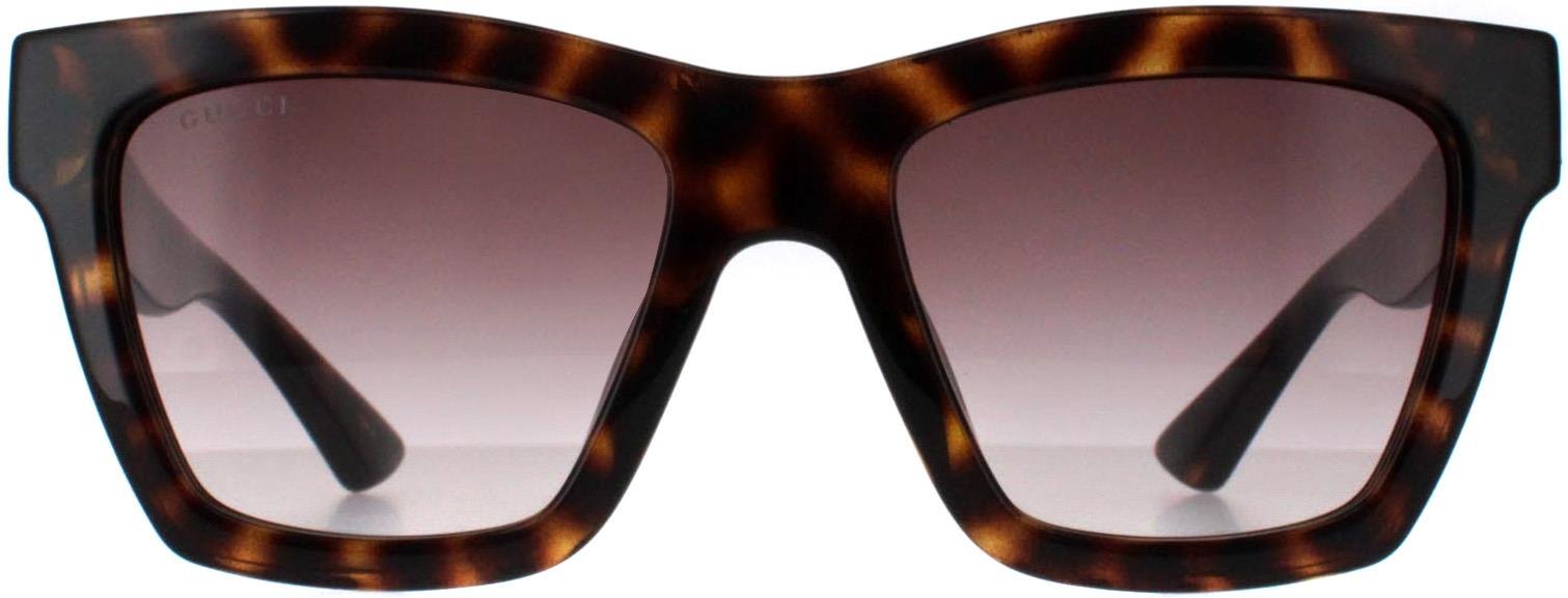 Gucci Quadratische Damen Sonnenbrille Havanna Braun Verlauf GG1714S