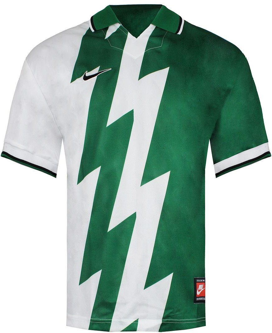 Nike-Kragen Herren weiß/grünes T-Shirt