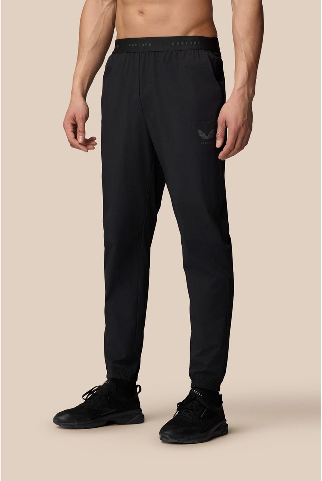 Castore Gewebte Jogger Polyester Herren Schwarze Jogginghosen