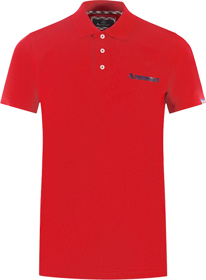 Aquascutum Boxed Logo Rotes Poloshirt