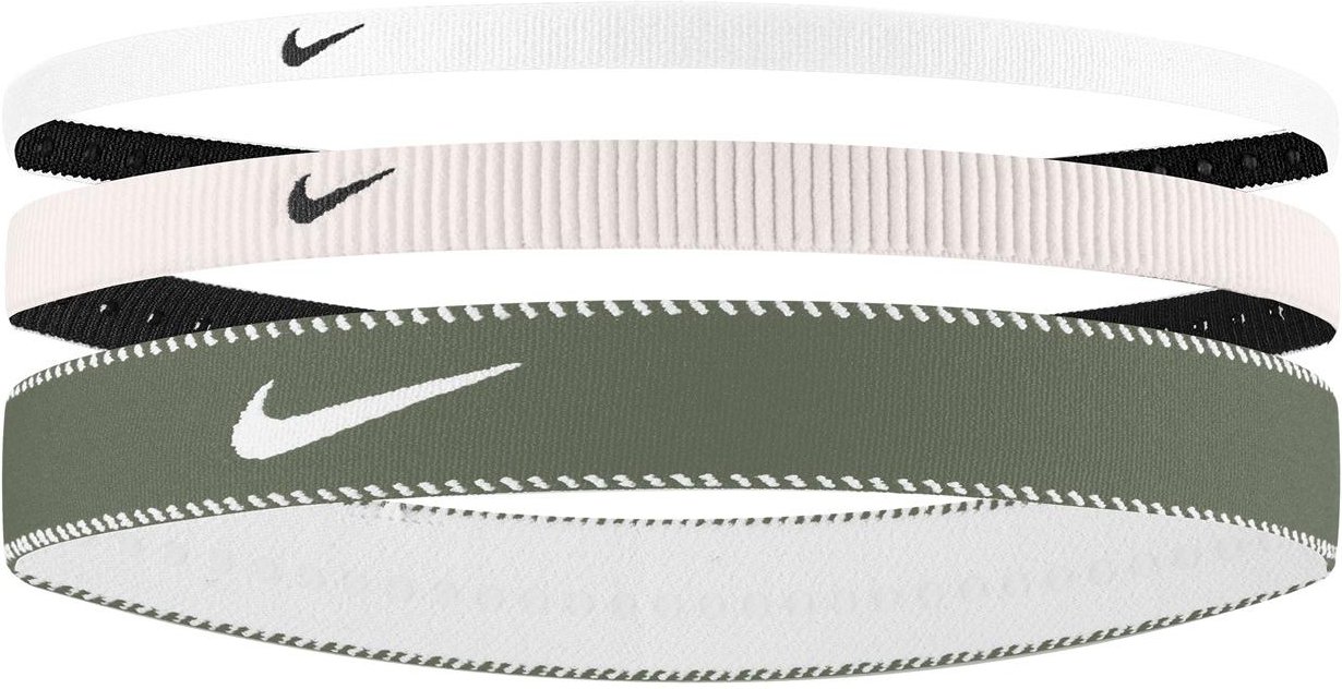Nike - "Classic" Stirnband(3er-Pack) (Hellrosa/Weiß/Grün)