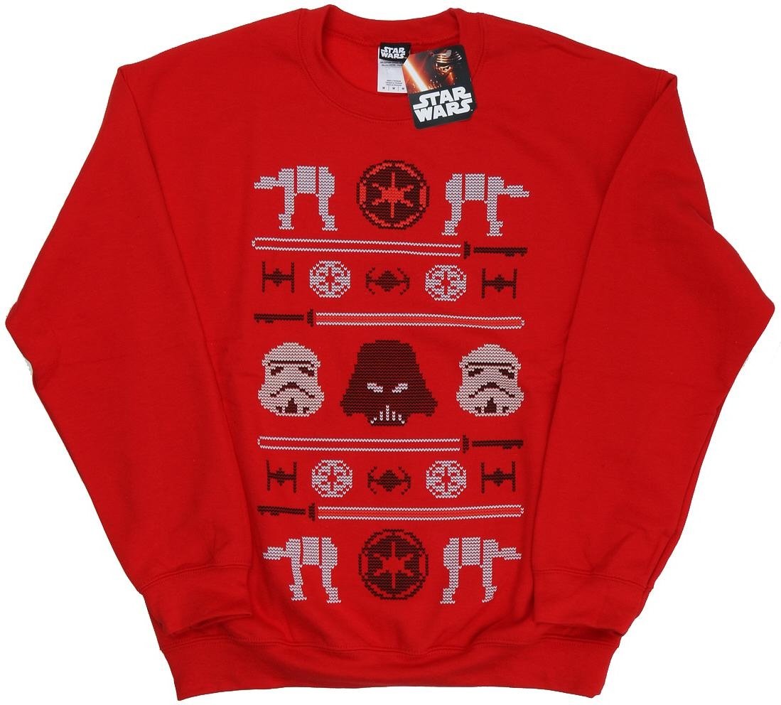 Star Wars Mens Christmas Imperial Fair Isle Sweatshirt (Rouge)