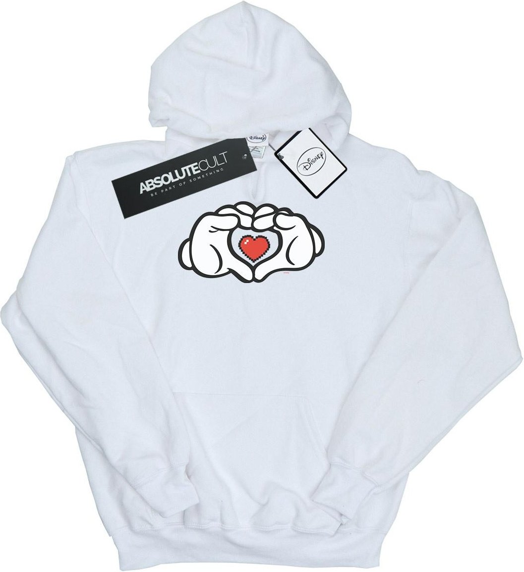 Disney - "Mickey Mouse Heart Hands" Kapuzenpullover für Herren (Weiß)