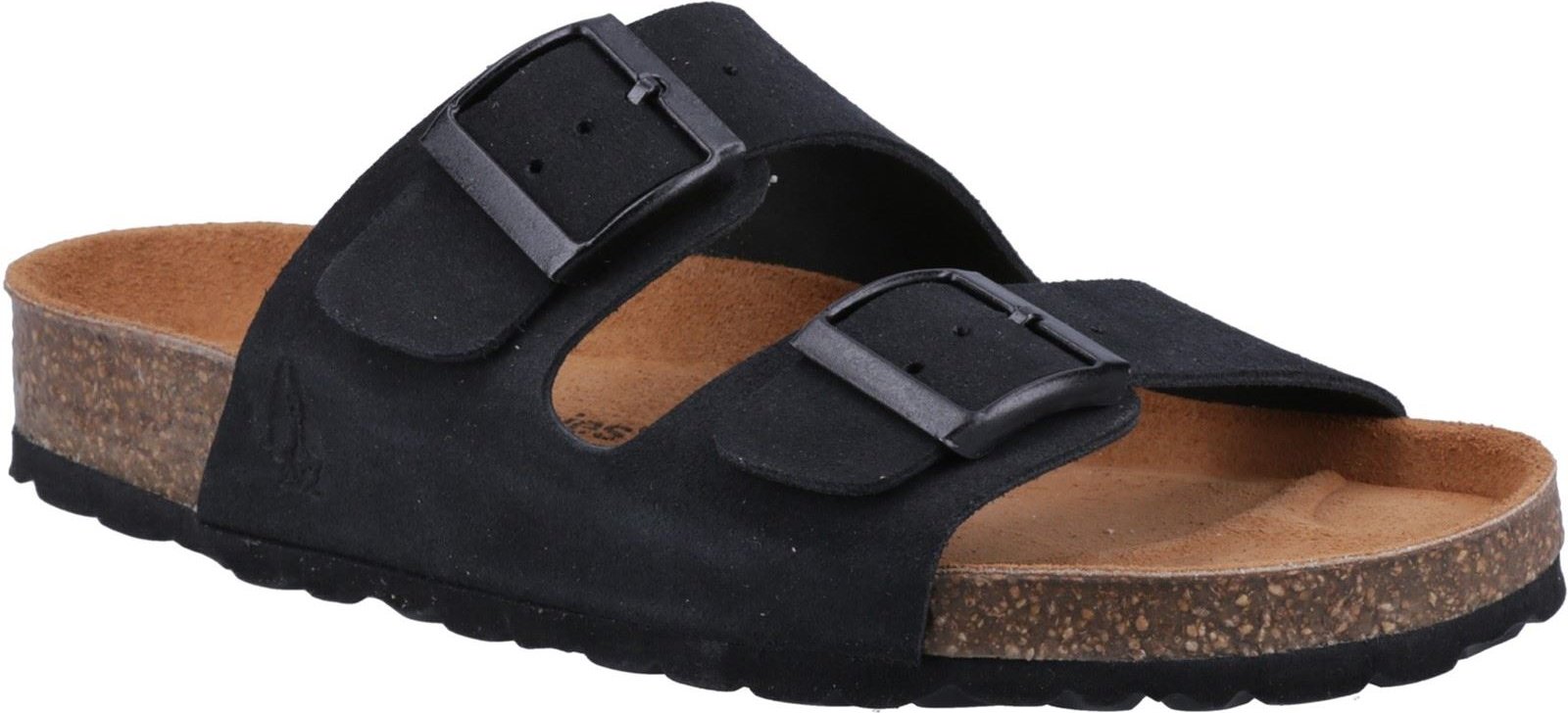 Hush Puppies Brixley Mule Wildleder Damen Schwarze Standard Sandalen