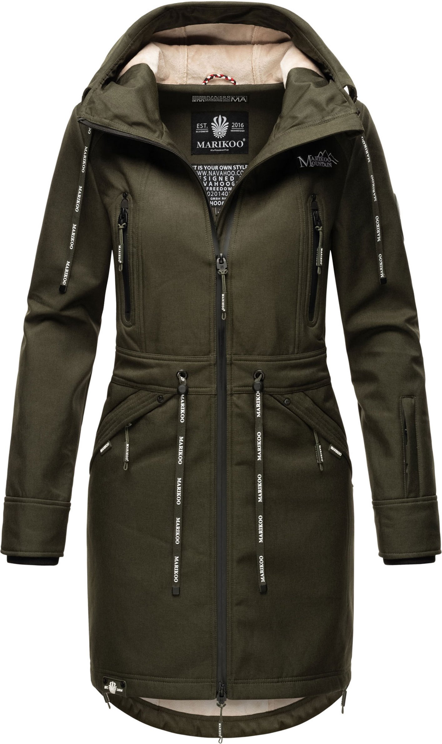 Thumbnail - Marikoo Damen Softshelljacke – Racquellee mit Kapuze & Fleecefutter