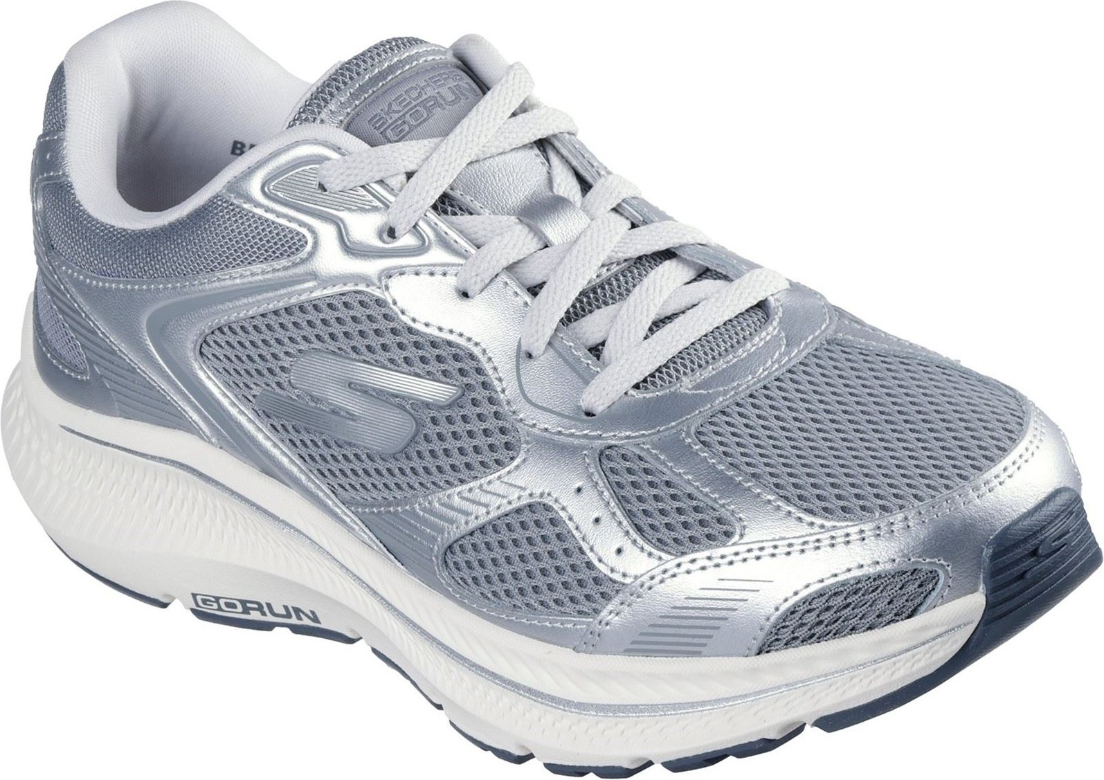 Thumbnail - Skechers GO RUN Consistent 2.0 Volt Damen Sneaker Aus Leder In Grau/silber
