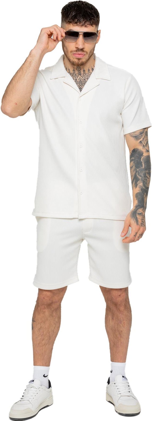 Enzo | Herren Strukturierte Hemden & Shorts Set