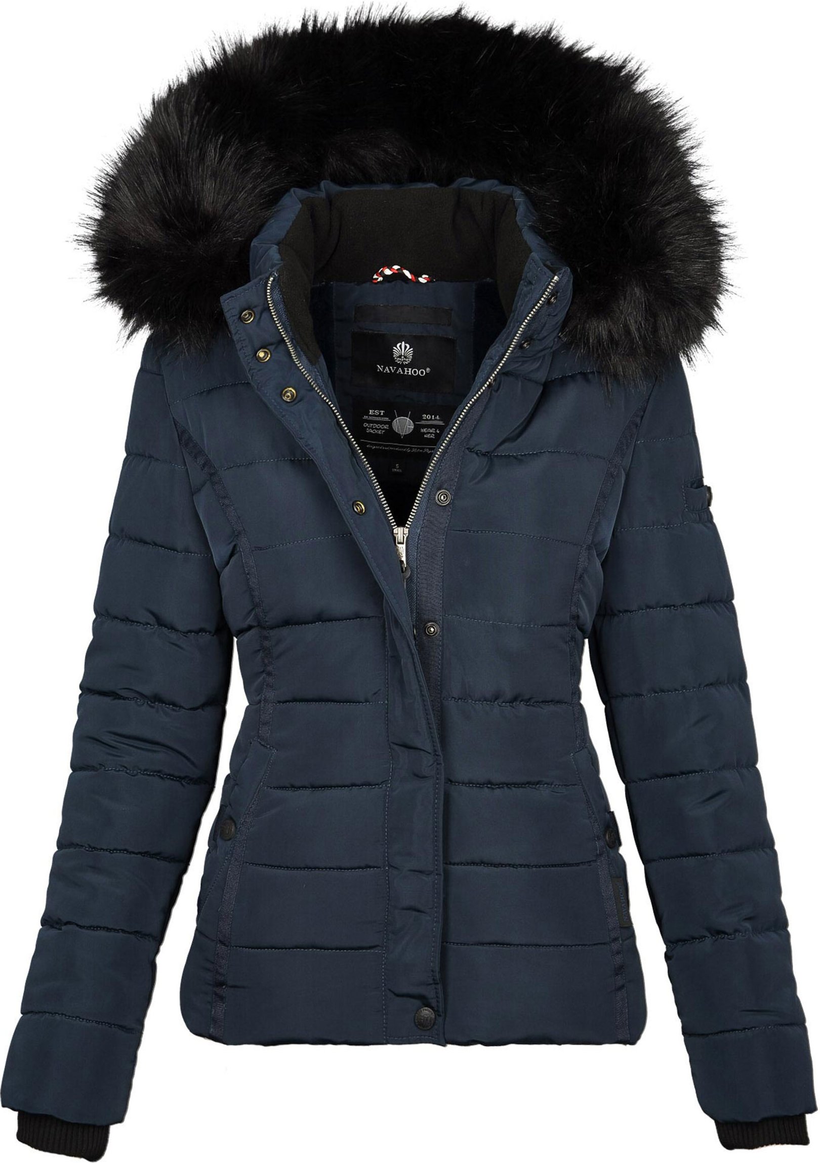 Thumbnail - Navahoo Damen Winterjacke Miamor – Warm Gefüttert Mit Abnehmbarer Kapuze & Kunstfellkragen