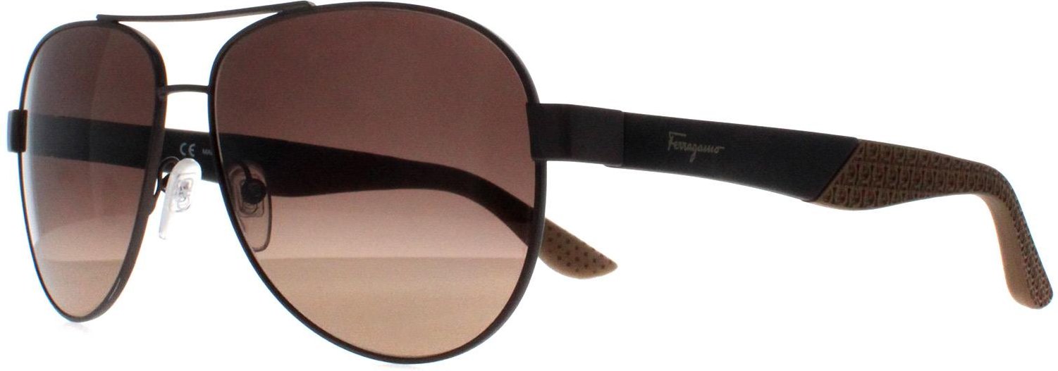 Thumbnail - Salvatore Ferragamo Aviator Herren Matte dunkel Ruthenium grau braun Gradient SF275S