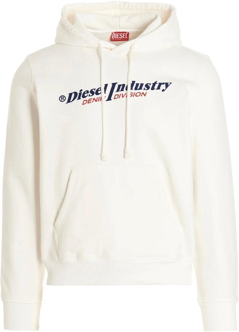 Diesel Industry Denim Division Design Weisser Kapuzenpullover
