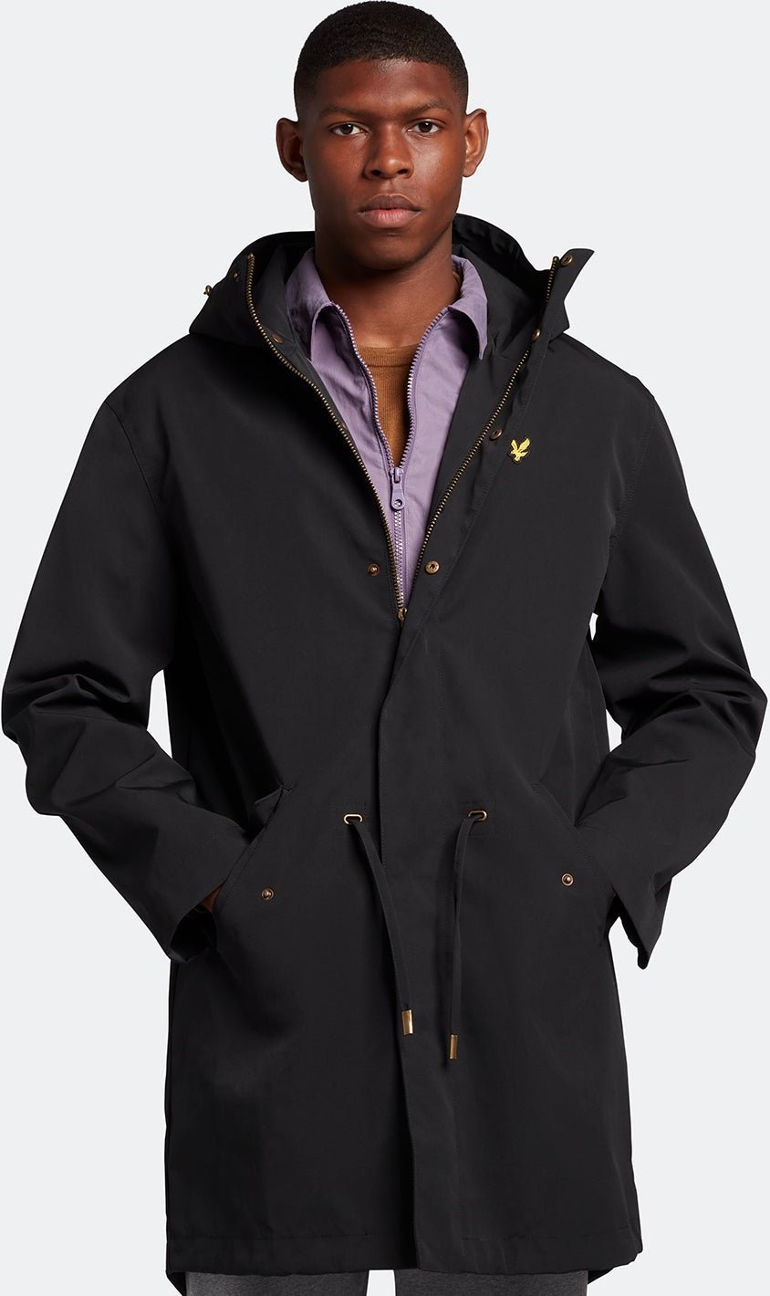 Lyle & Scott Bonded Parka Jacke in Schwarz