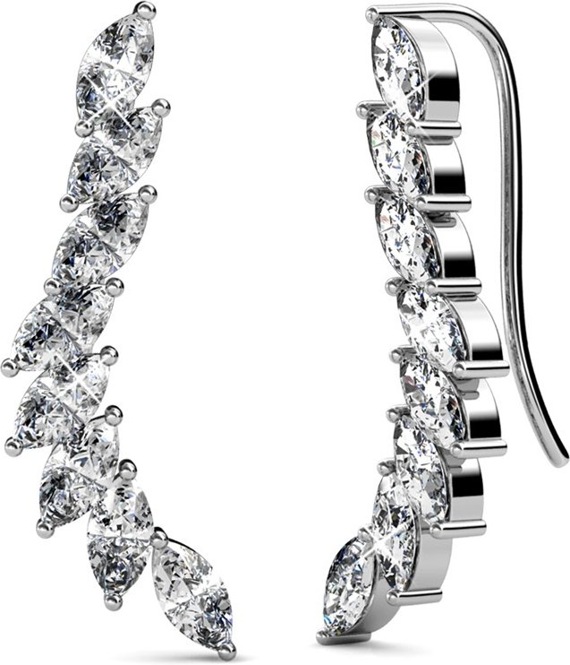 Clematis Ohrringe - Silber und Kristall