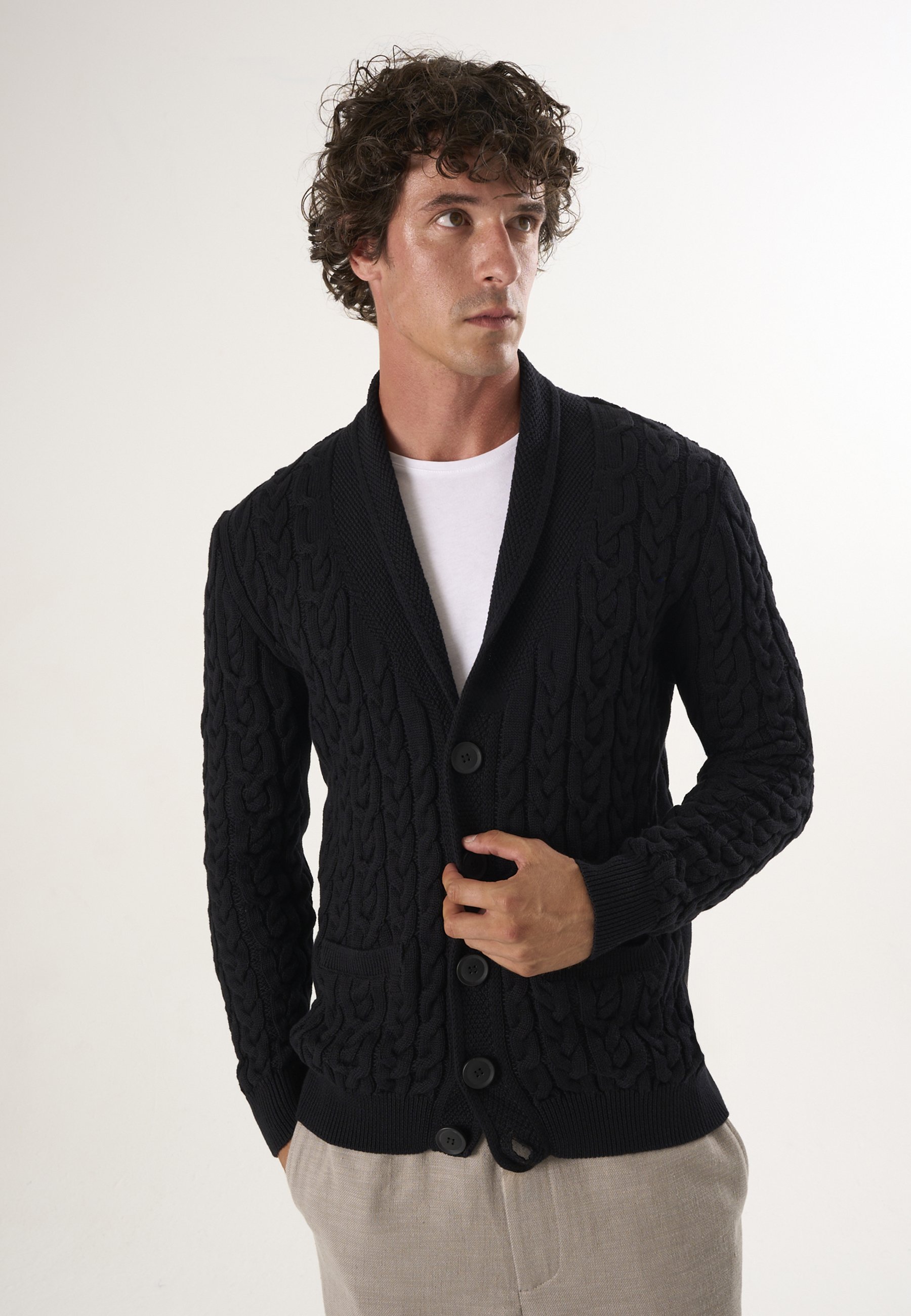 Strickjacke Geknöpfte Strickjacke