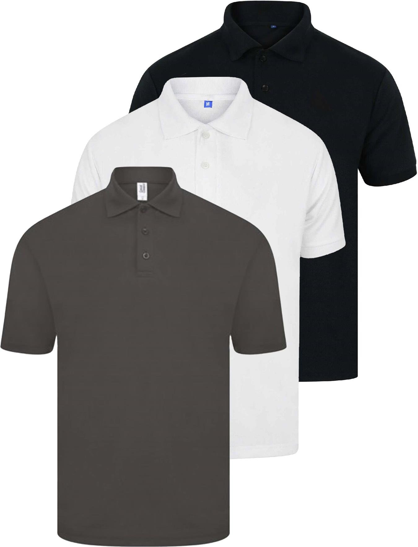 Kruze | Herren Poloshirts (3er Pack) - SCHW/GRU/WHS