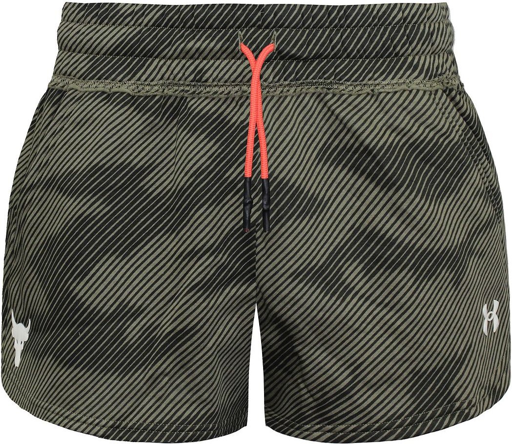 Thumbnail - Under Armor Project Rock Womens Green Fleece gedruckte Shorts