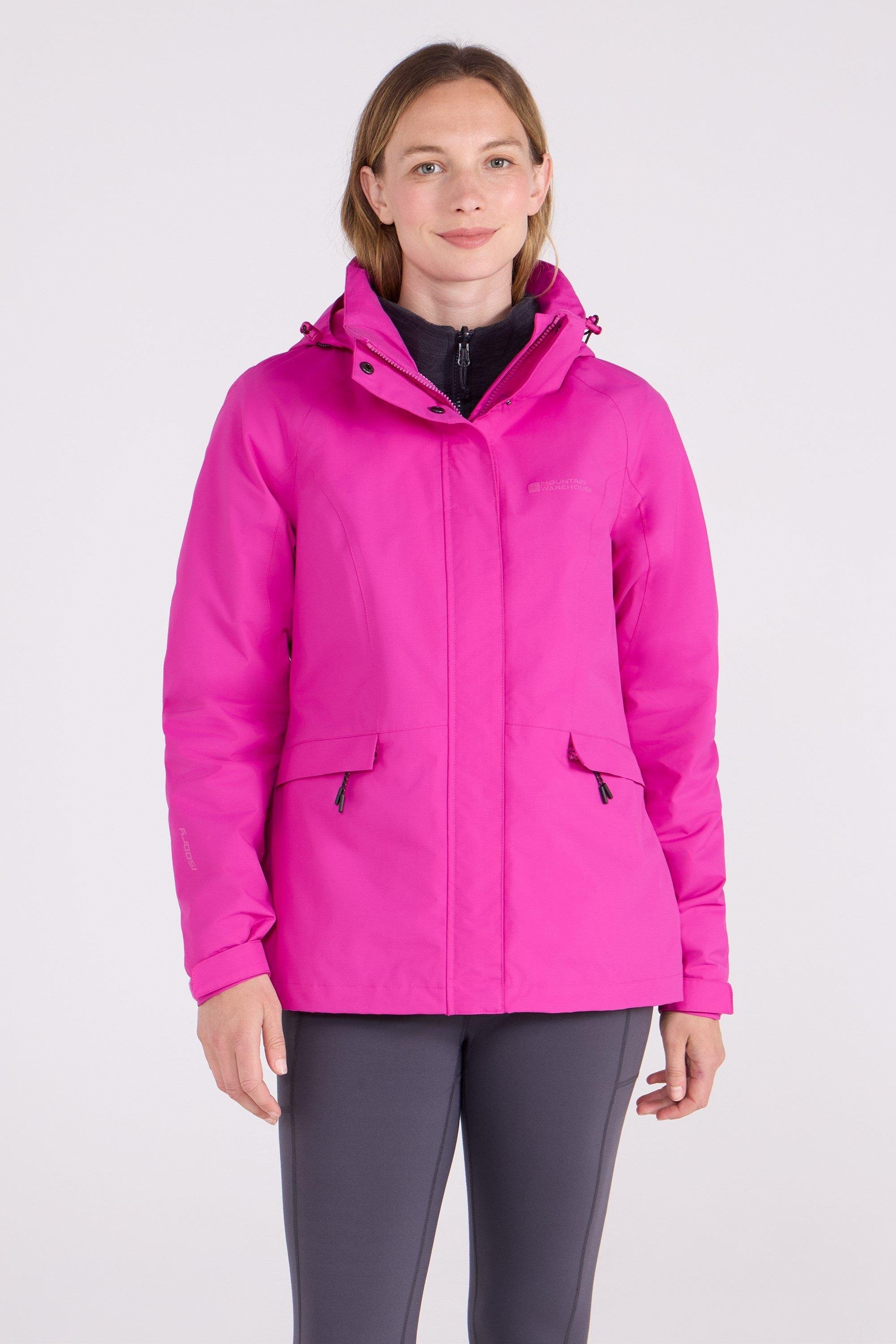 Mountain Warehouse - "Thunderstorm II" Jacke, wasserfest 3 in 1 für Damen (Leuchtend Rosa)