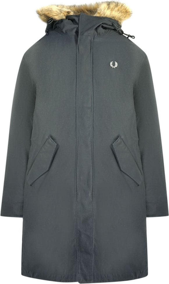 Fred Perry - Schwarze Parkajacke Mit Kapuze