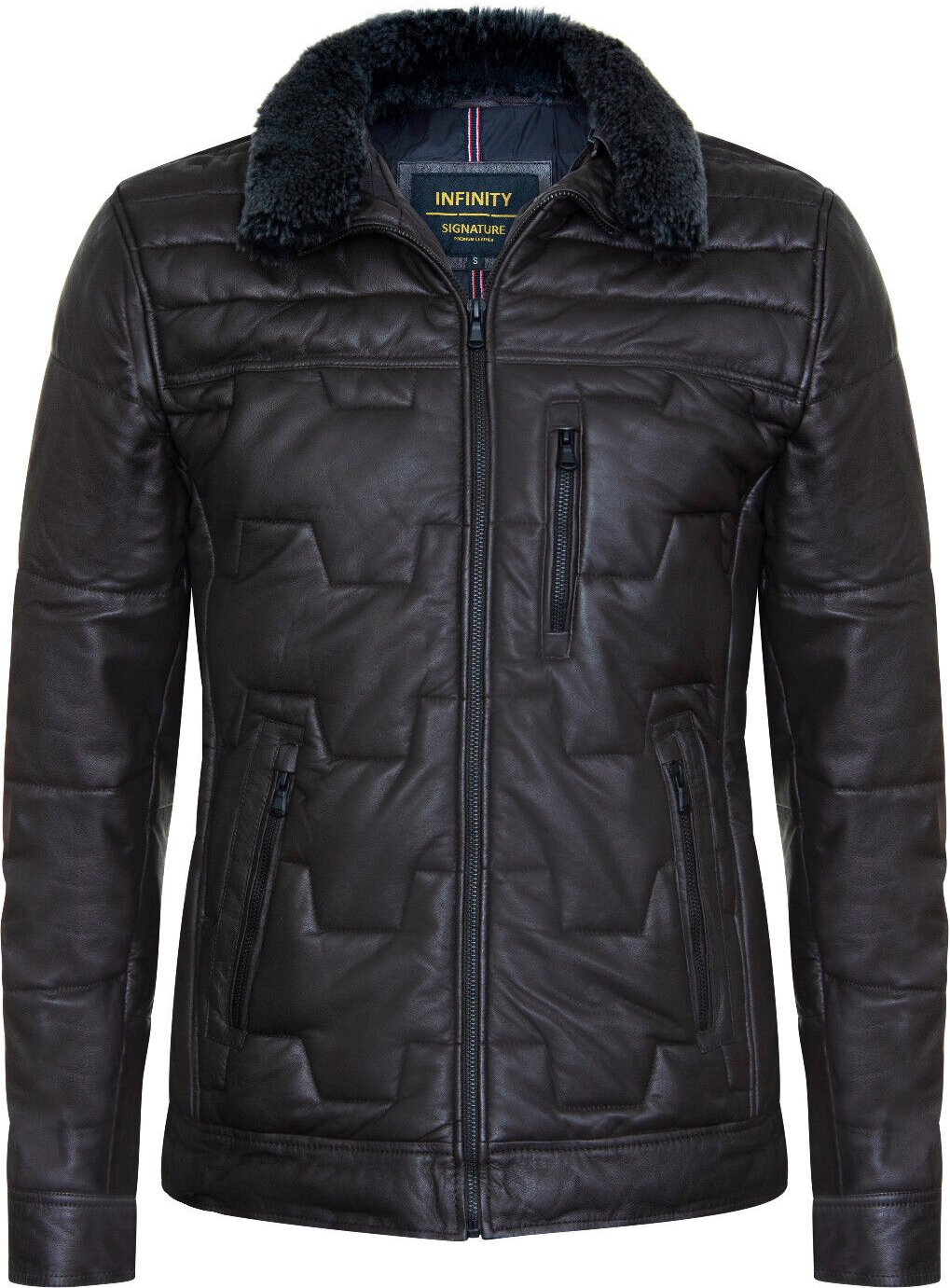 Gesteppte Bikerjacke aus Leder für Herren – Guayaquil