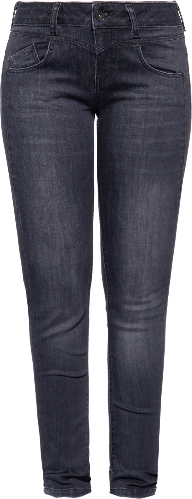 Amor, Truth & Trust Damen ATT JEANS Damen Basic Jeans mit Waschungen und Wonder Stretch Zoe grau